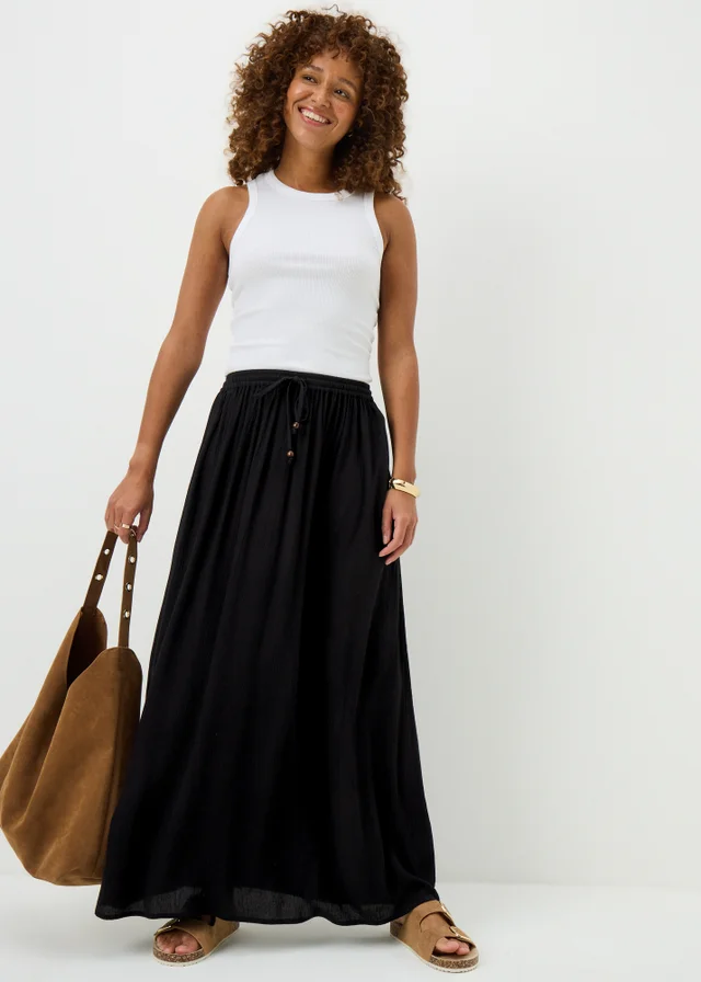 Black Cheesecloth Maxi Skirt