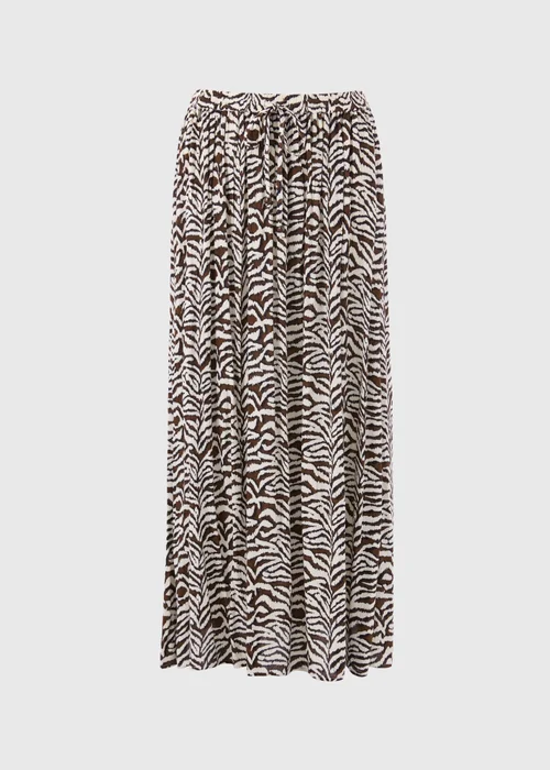 Brown Zebra Print Cheesecloth Maxi Skirt - Size 8 Image 4