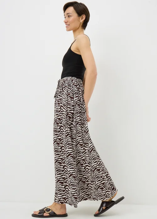 Brown Zebra Print Cheesecloth Maxi Skirt - Size 8 Image 3