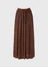 Chocolate Brown Spot Cheesecloth Maxi Skirt - Size 8 Image 4
