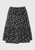 Black Ditsy Floral Textured Jersey Mini Skirt - Size 8 Image 1