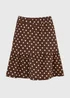 Brown Polka Dot Textured Jersey Mini Skirt - Size 8 Image 1