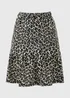 Brown Leopard Print Textured Jersey Mini Skirt - Size 8 Image 1