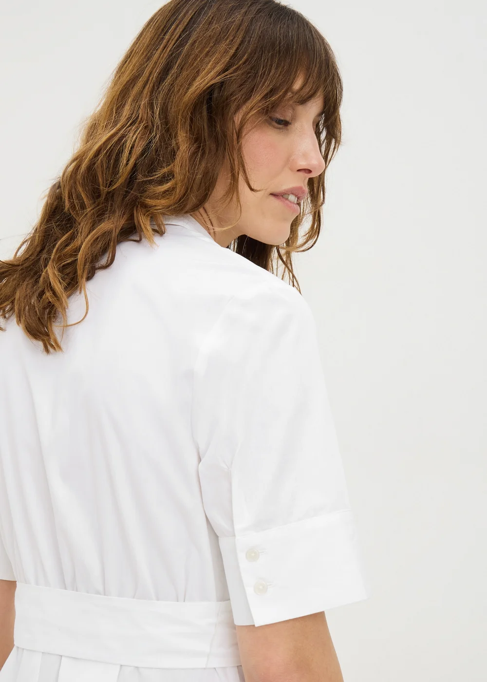 White Poplin Belted Midaxi Shirt Dress - 22 Image 3