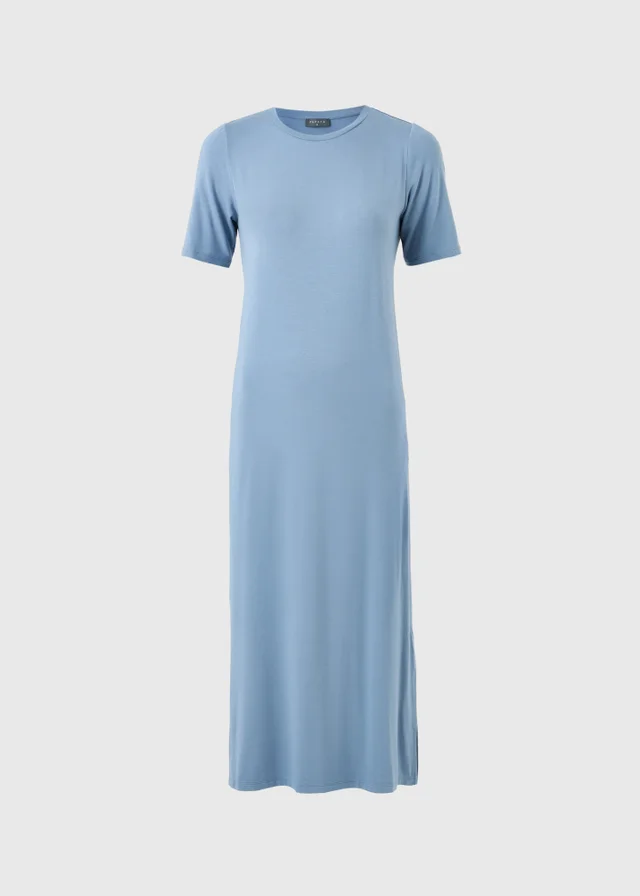 Light Blue T-Shirt Midi Dress