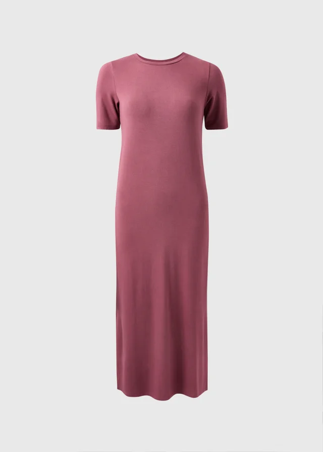 Raspberry T-Shirt Midi Dress