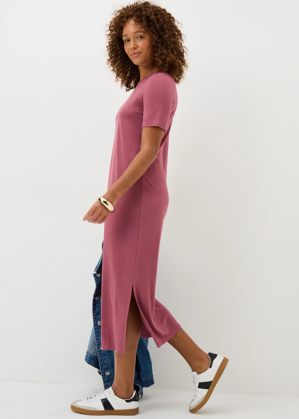 Raspberry T-Shirt Midi Dress - 8 Image 2