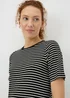Black Stripe T-Shirt Midi Dress - 8 Image 2