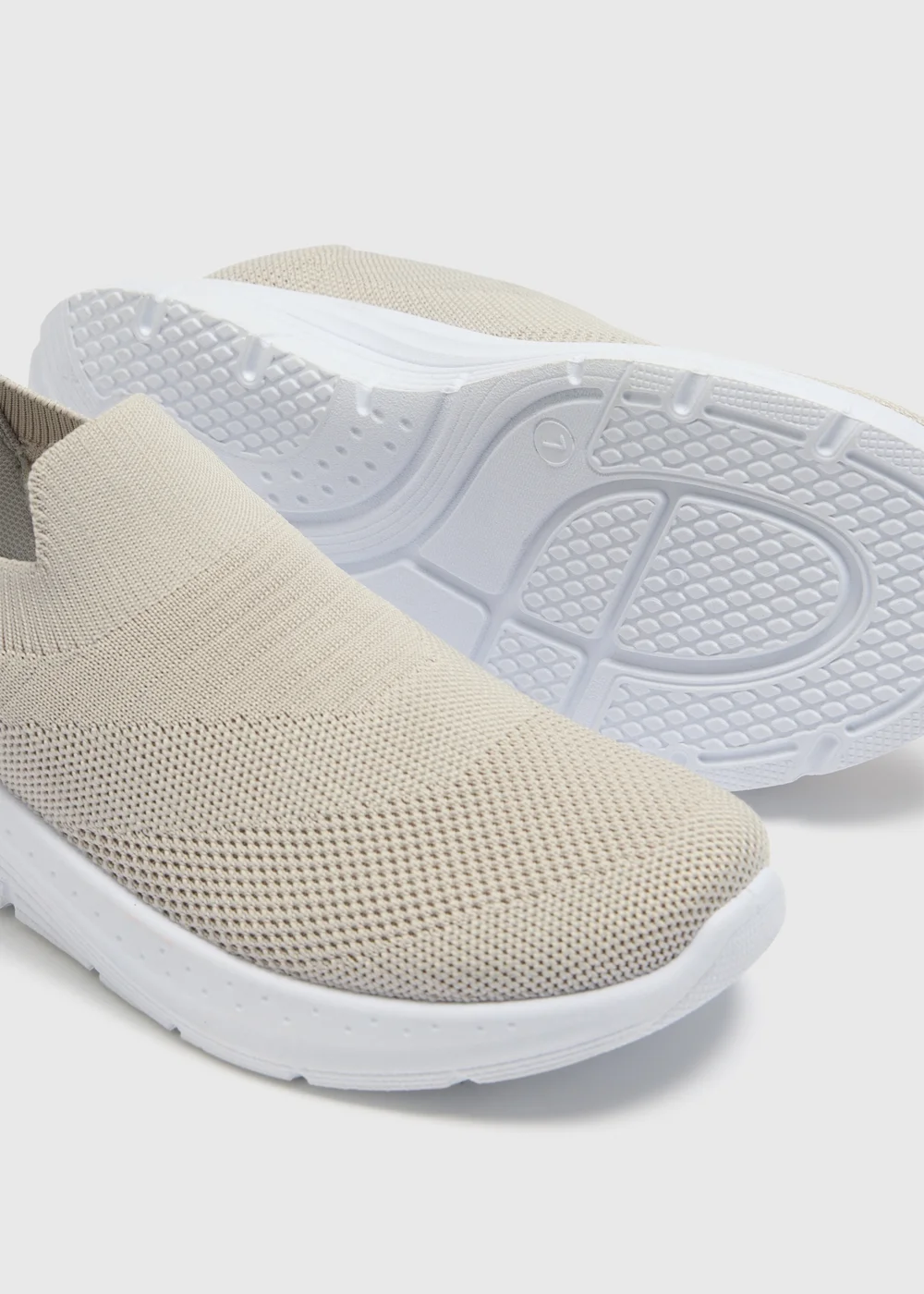 Grey Knitted Slip On Trainers - Size 3 Image 2