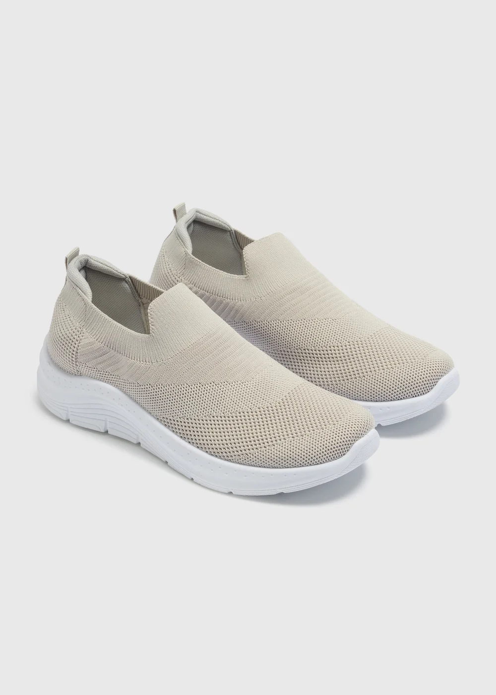 Grey Knitted Slip On Trainers - Size 3 Image 1