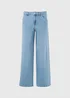Light Wash Stretch Wide Leg Jeans - Size 08 29 leg Image 4