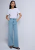 Light Wash Stretch Wide Leg Jeans - Size 08 29 leg Image 1
