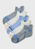 Souluxe 5 Pack Blue Trainer Liner Socks - 2 TO 5 Image 1
