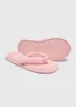 Pink Velour Flip Flop Slippers - Small Image 2