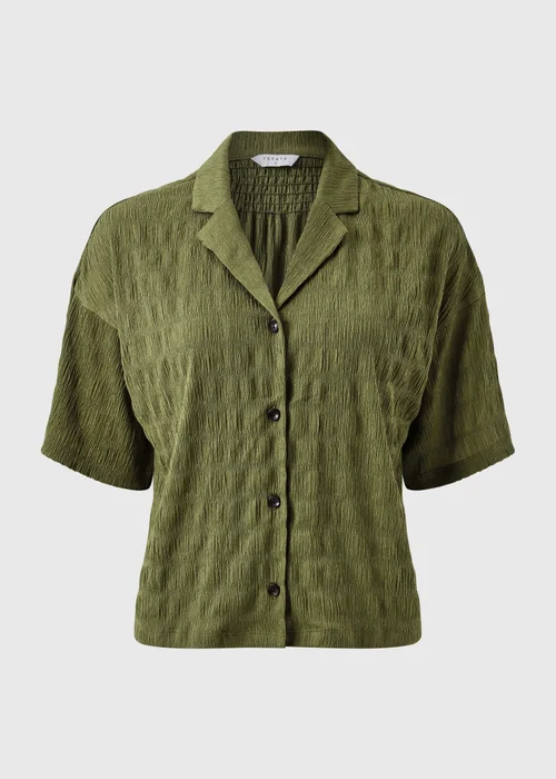 Khaki Textured Co-Ord Shirt - S Image 4