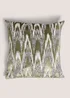 Green Jagged Boucle Cut Velvet Cushion Image 1