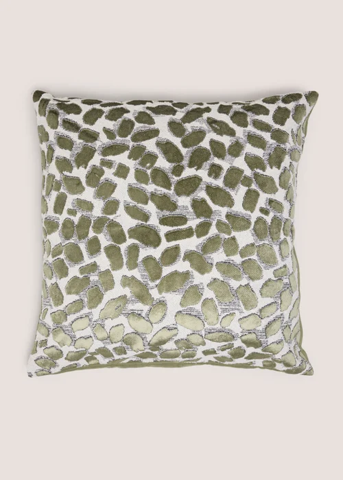 Green Spot Boucle Cut Velvet Cushion Image 1