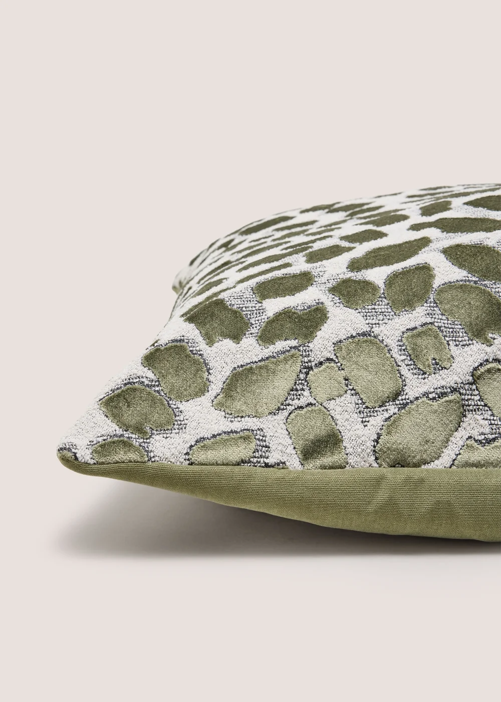 Green Spot Boucle Cut Velvet Cushion Image 2