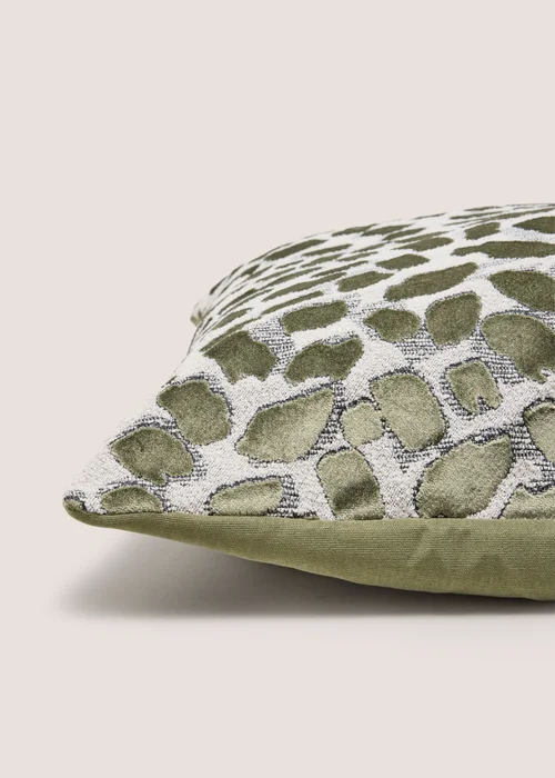 Green Spot Boucle Cut Velvet Cushion Image 2