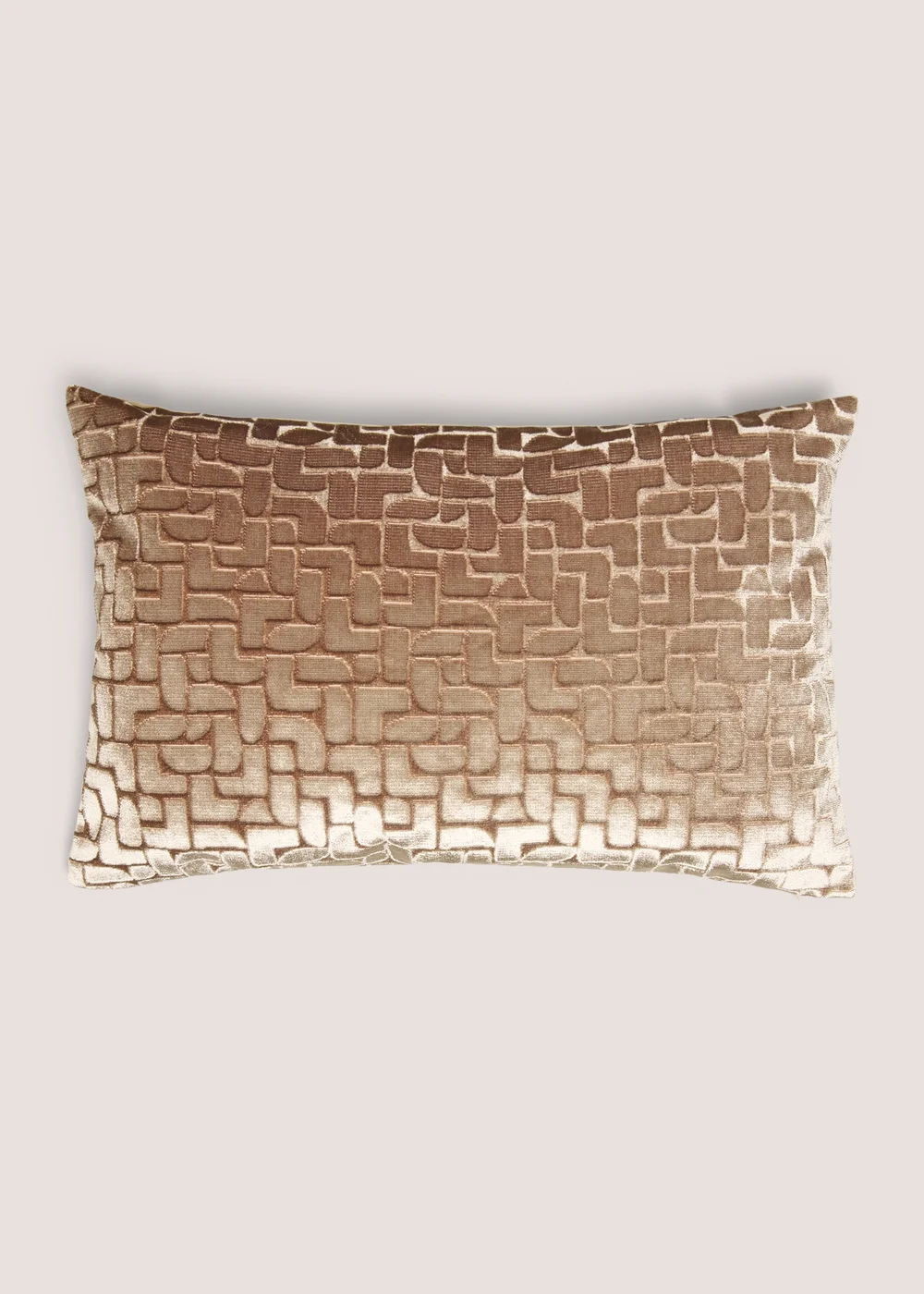 Gold Geometrical Velvet Cushion Image 1