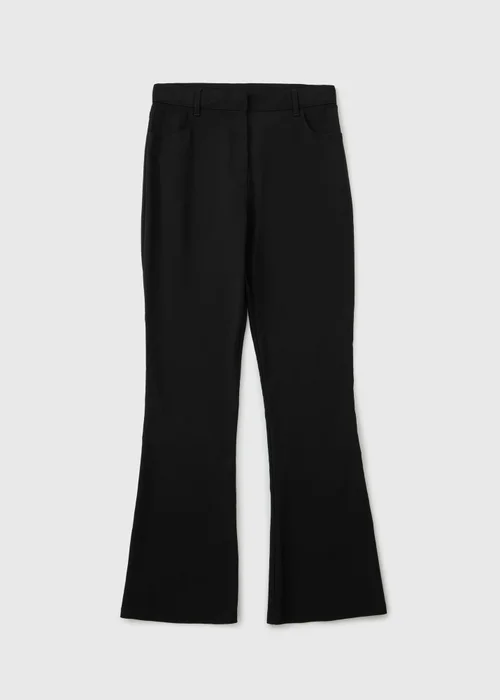 Girls Black Teen Flare Trousers (8-16yrs) - 8 Yrs Image 1