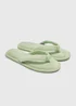 Green Velour Flip Flop Slippers - Small Image 1