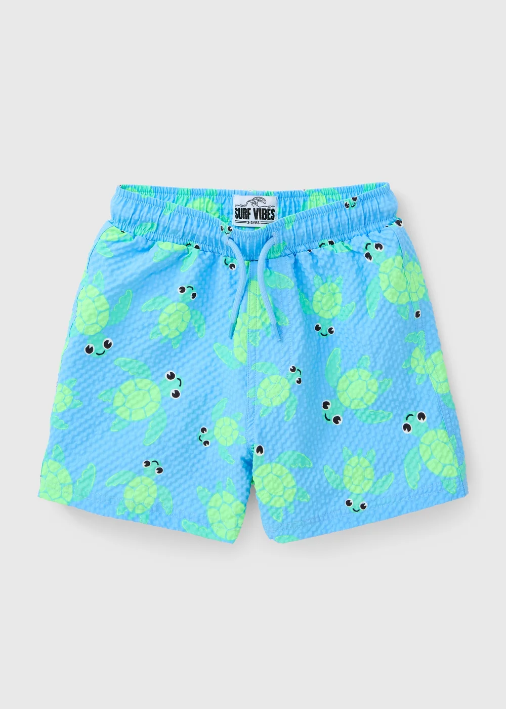 Boys Blue Turtle Textured Swim Shorts (1-7yrs) - 1 to 1 half years Image 1