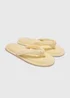 Yellow Velour Flip Flop Slippers - Small Image 1