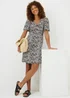 Brown Zebra Print Tea Dress - 8 Image 1