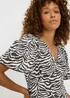 Brown Zebra Print Tea Dress - 8 Image 2