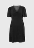Black Spot Print Mini Tea Dress - Size 14 Image 1