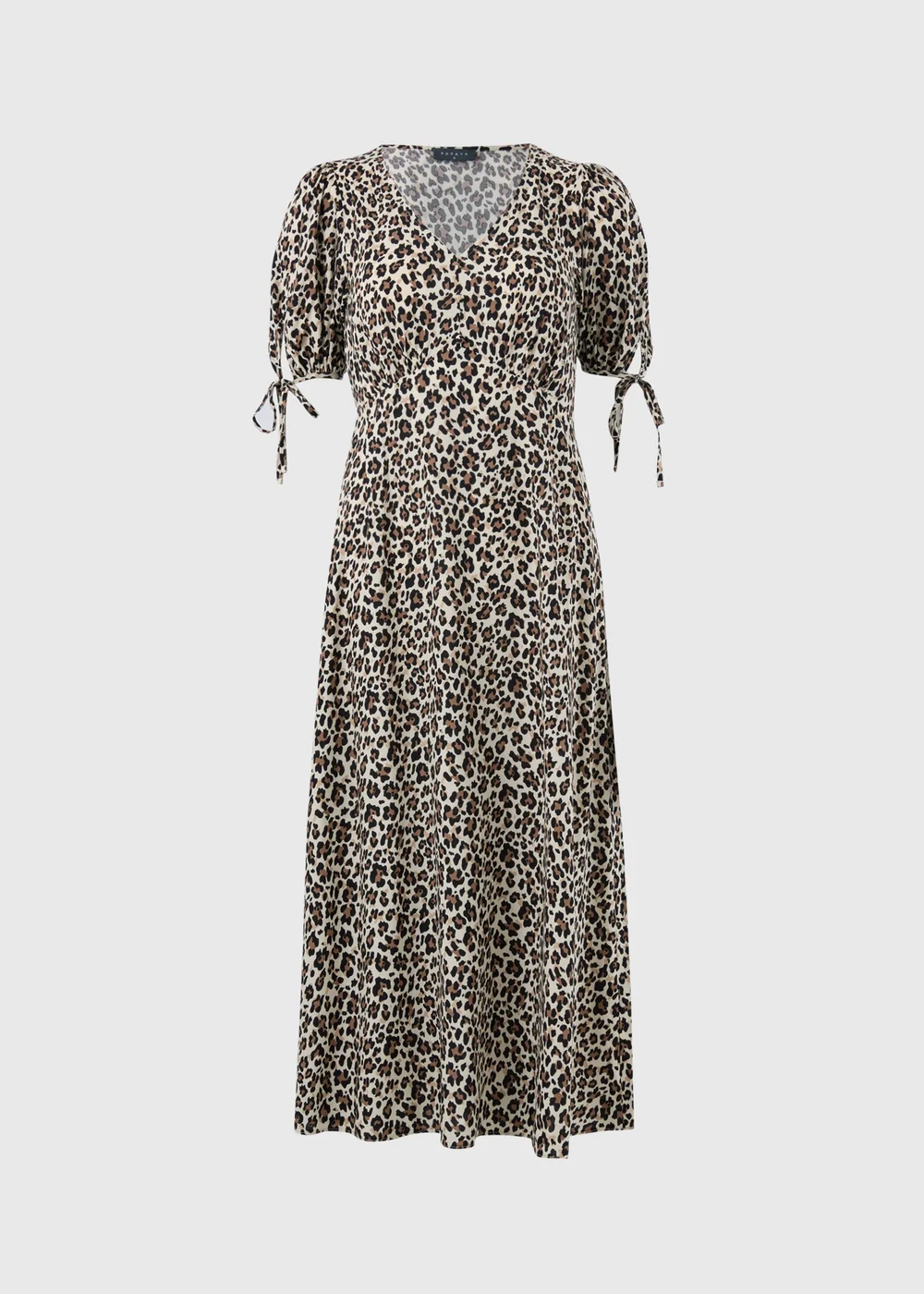 Brown Leopard Midi Tea Dress - 20 Image 4