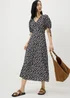 Black Ditsy Floral Midi Tea Dress - 8 Image 3