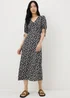 Black Ditsy Floral Midi Tea Dress - 8 Image 1
