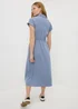 Blue Clipper Midi Shirt Dress - Size 8 Image 3