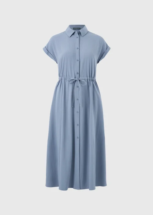 Blue Clipper Midi Shirt Dress - Size 8 Image 4