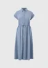 Blue Clipper Midi Shirt Dress - Size 8 Image 4