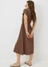 Chocolate Brown Clipper Midi Shirt Dress - 8 Image 3