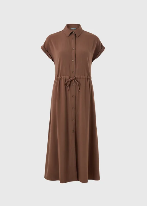 Chocolate Brown Clipper Midi Shirt Dress - 8 Image 4