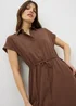 Chocolate Brown Clipper Midi Shirt Dress - 8 Image 2