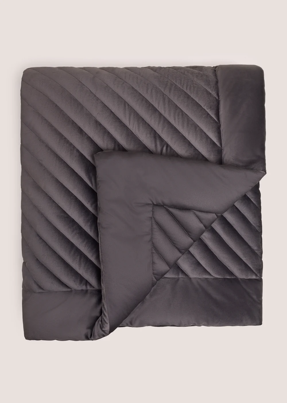 Charcoal Luxe Plush Velvet Bedspread Image 1