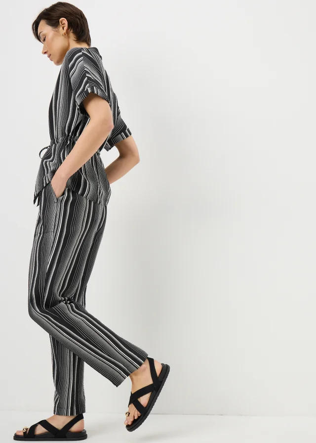 Black Stripe Airflow Tapered Co Ord Trousers