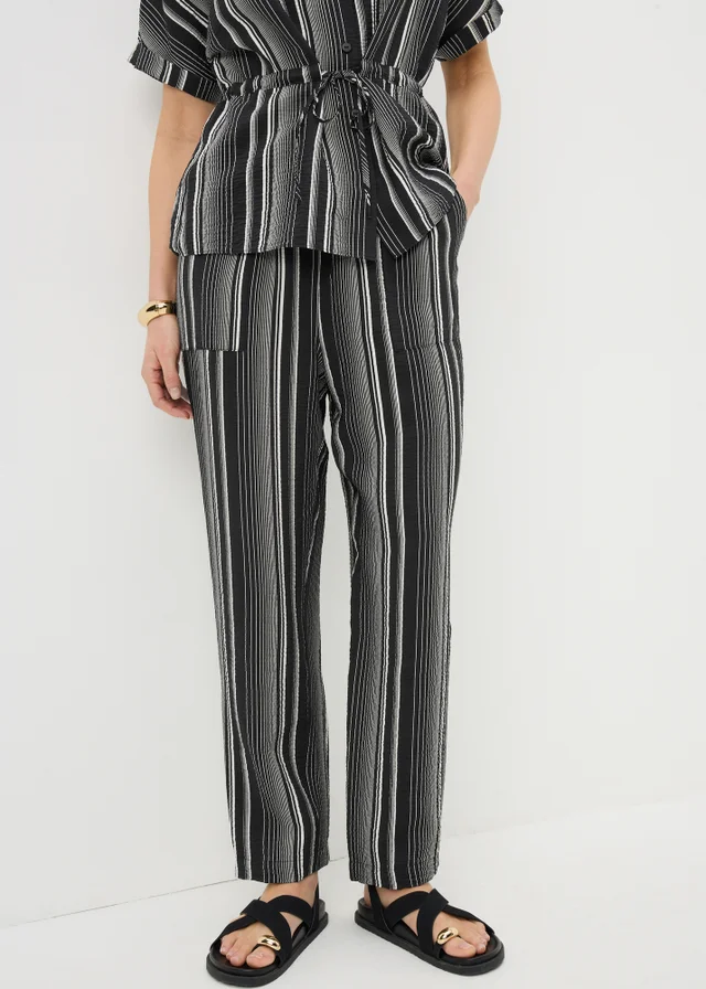 Black Stripe Airflow Tapered Co Ord Trousers