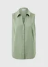 Sage Green Sleeveless Clipper Shirt - Size 8 Image 1