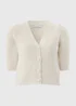 Cream Fluffy Short Sleeve Cardigan - XL Image 4