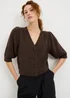Chocolate Brown Fluffy Knit Cardigan - XL Image 1