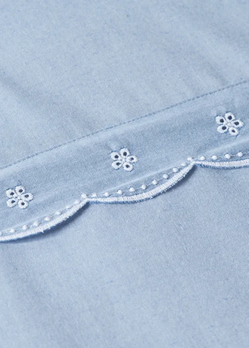 Blue Chambray Embroidered Duvet Set - Double Image 3