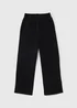 Girls Black Wide Leg Jogging Bottoms (7-15yrs) - Age 7 Years Image 1