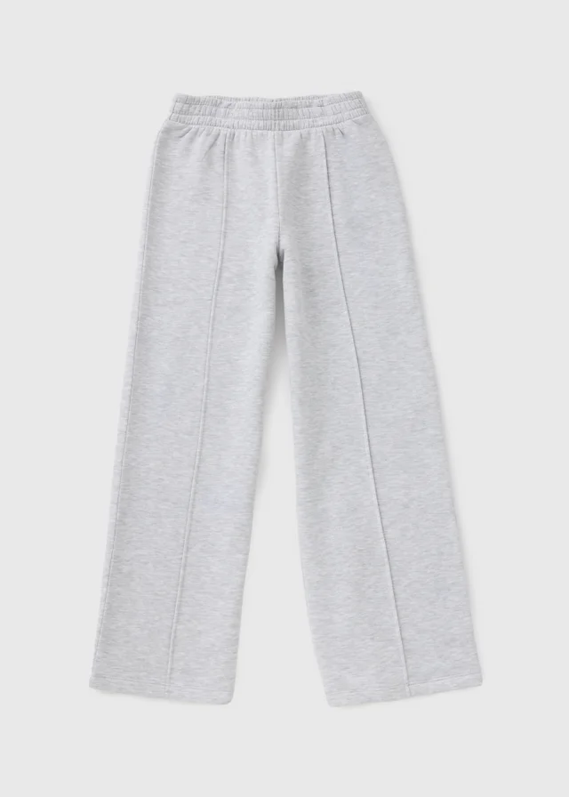 Girls Grey Wide Leg Jogging Bottoms (7-15yrs)