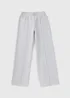 Girls Grey Wide Leg Jogging Bottoms (7-15yrs) - Age 7 Years Image 1